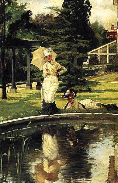 James Joseph Jacques Tissot In an English Garden Sweden oil painting art